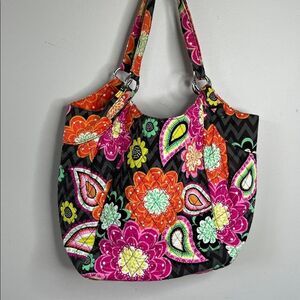 Vera Bradley Ziggy Zinnia Patterned Women's Shoulder Bag Some Fading
